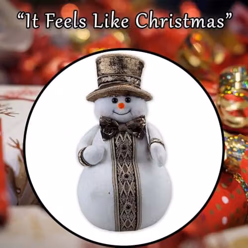 VFM e-Store Christmas Snowman Decoration in White and Gold, H 39 cm x W 20 cm – 7