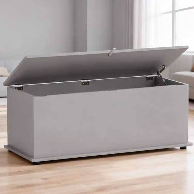 ERGOVEXA Grey Wood Storage Chest, W: 100 cm, D: 40 cm, H: 40 cm – 1