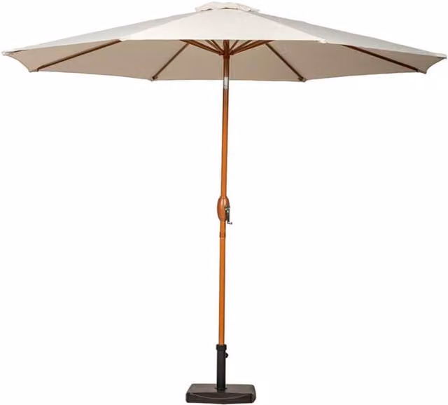 Royalcraft Green Crank and Tilt Parasol with Woodlook Aluminium Pole, Diameter: 250 cm