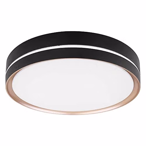 Netlighting Manni LED Semi Ceiling Light Black, Dimmable with Remote Control, Diameter: 38.5 cm
