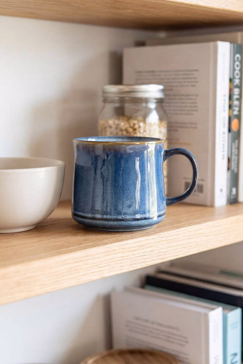 Upper Street Set of 2 Blue Reactive Glaze Ceramic Mugs, 600ml – 2