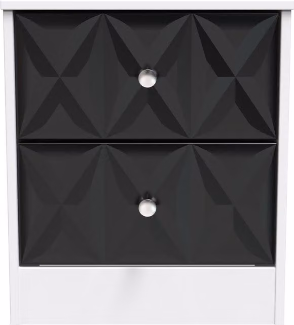 Ready Assembled 2 U Memphis 2 Drawer Bedside Cabinet in Black – 1