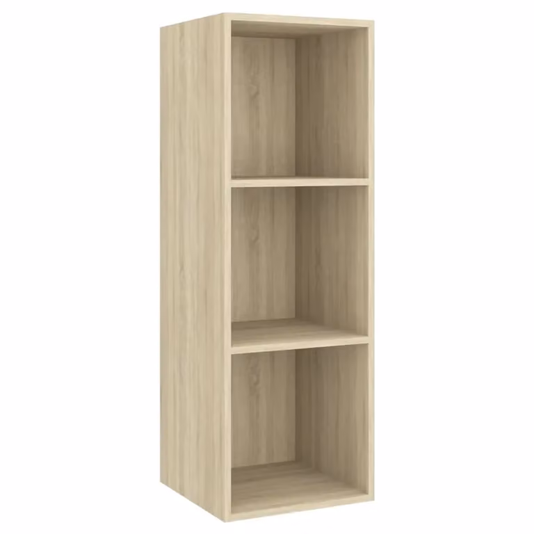 Berkfield Home Wall-mounted TV Cabinet in Sonoma Oak Brown, W/D/H: 37 x 37 x 107 cm