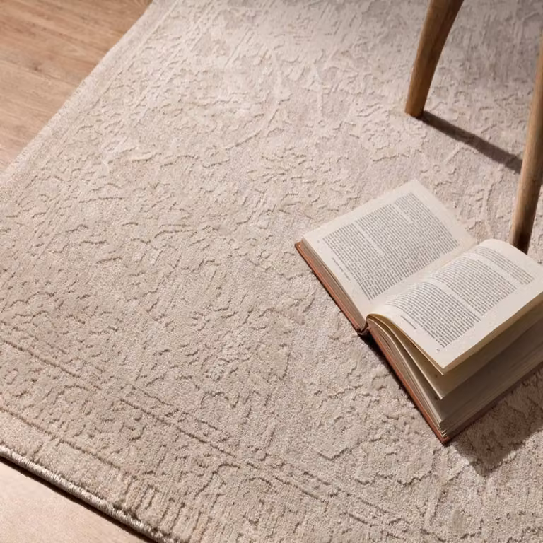 The Rug Shop UK Natural Border Traditional Abstract Area Rug in Sand and Beige, W: 240 cm, D: 320 cm
