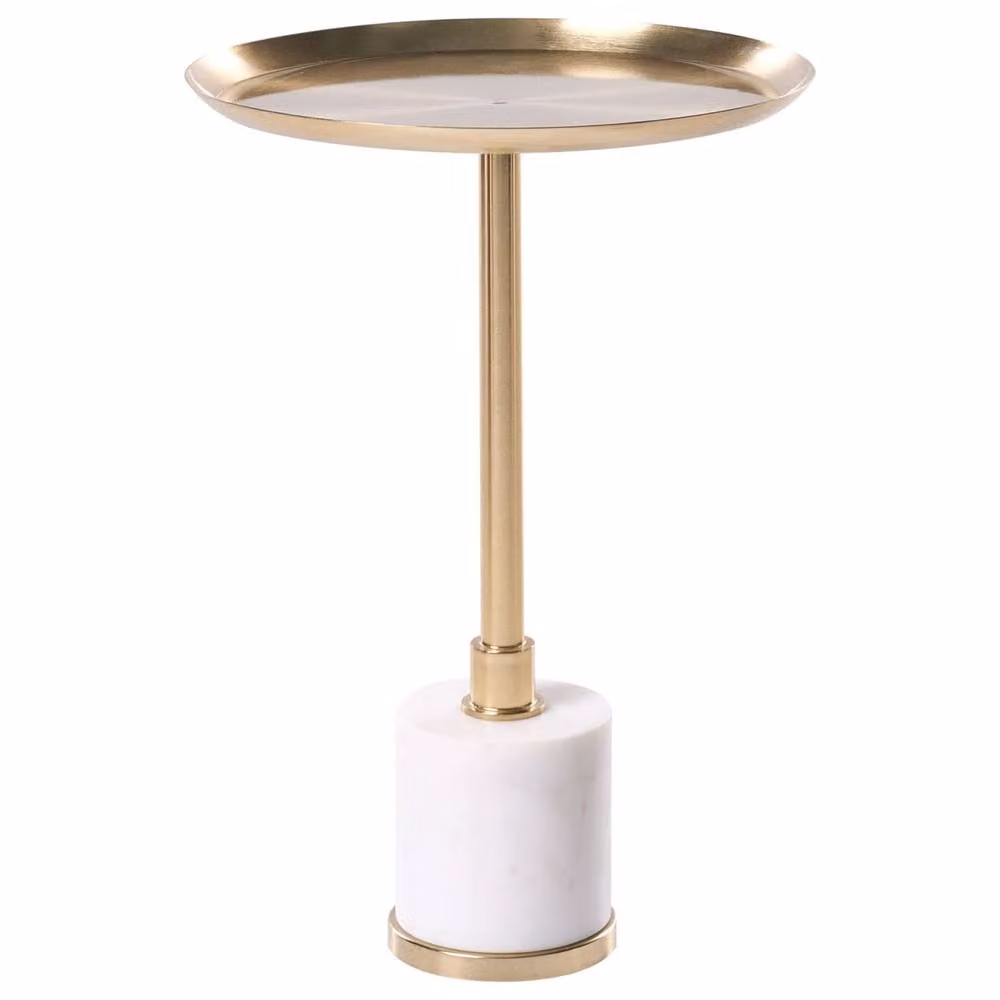 Wyld and Coco Aster Side Table in White and Gold, W/D/H: 36 x 36 x 36 cm – 2
