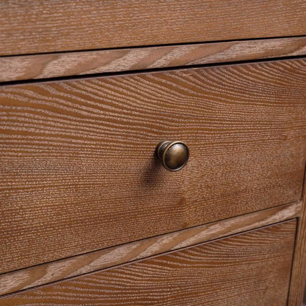 Melody Maison Ashwell 3 Drawer Bedside Table in Dark Brown Wood – 2