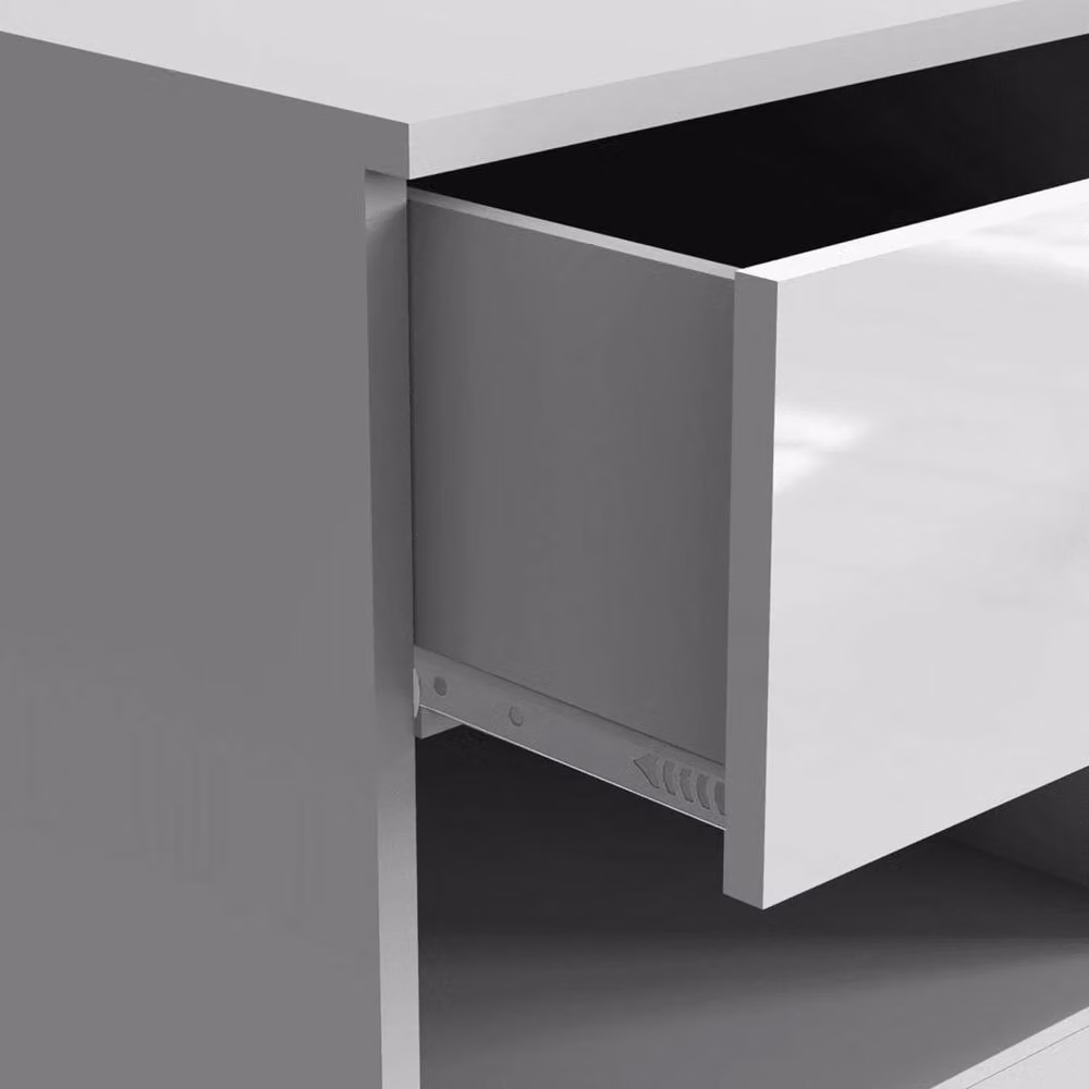 FLAVORA High Gloss Modern Bedside Table in Grey, W/D/H: 100 x 100 x 100 cm – 4