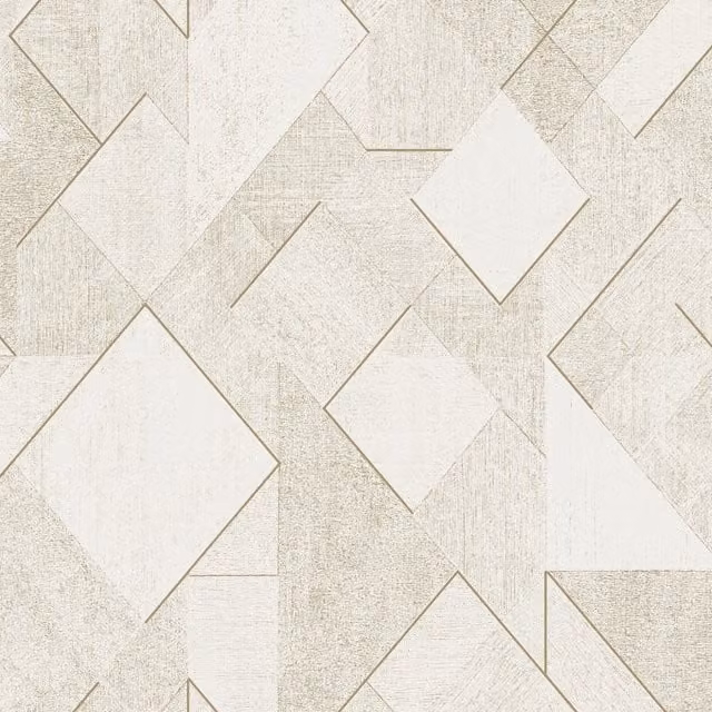 Grandeco Modern Geometric Abstract Wallpaper in Blue, Brown and Beige