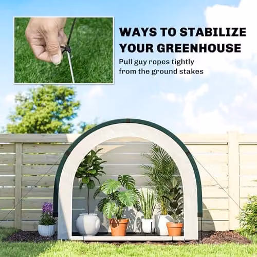 Outsunny Foldable Mini Greenhouse in Green, W/D/H: 200 x 80 x 164 cm – 6