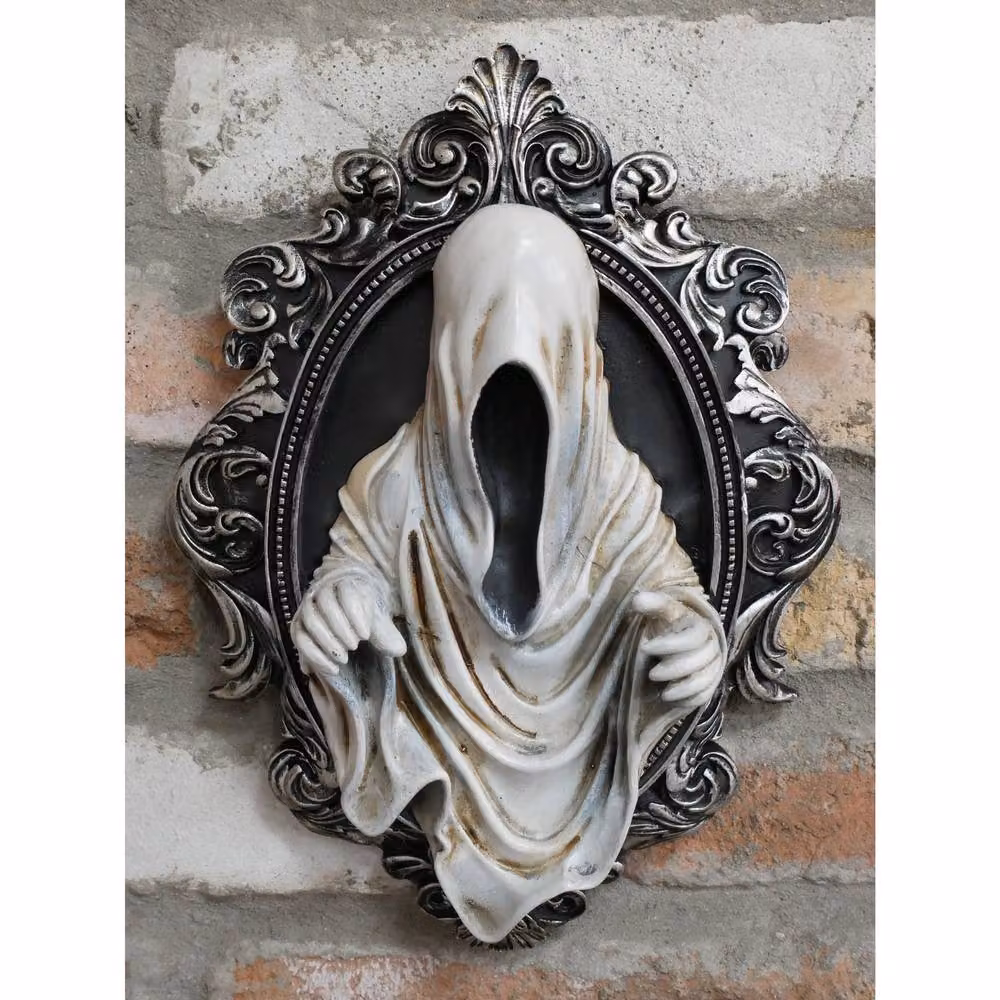 Gifts Direct 2 U Ghost Wall Plaque Gothic Style Screaming Reaper Ornament in White and Multicolour – 3