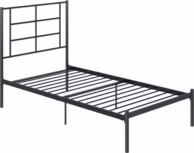 Dorel Home Jensen Metal Bed in Black, Single, W/D/H: 90 x 190 cm