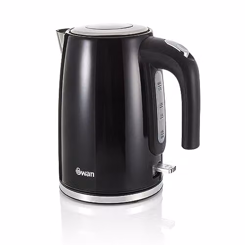 Swan Townhouse 1.7L Jug Kettle with Auto Shut-Off, 2200W, Black