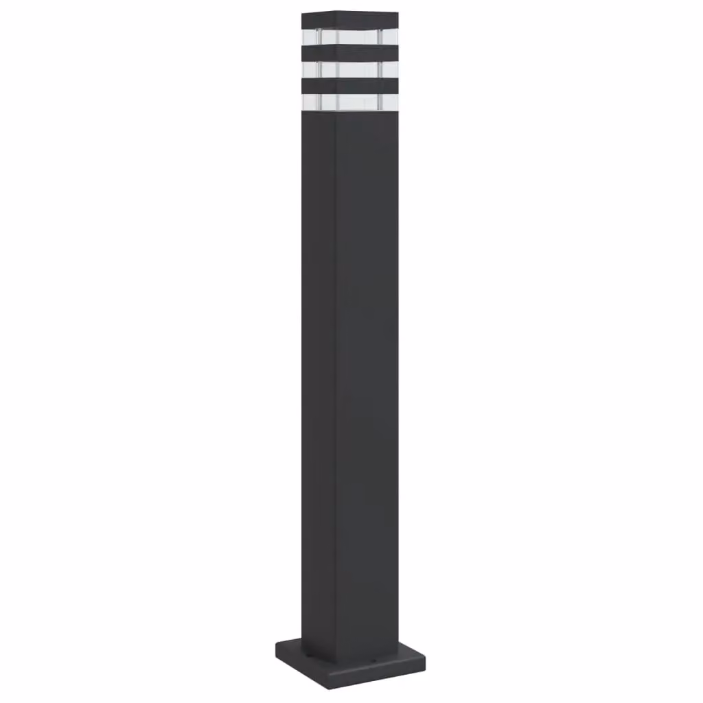 Berkfield Home Black Aluminium Outdoor Floor Lamp – 2