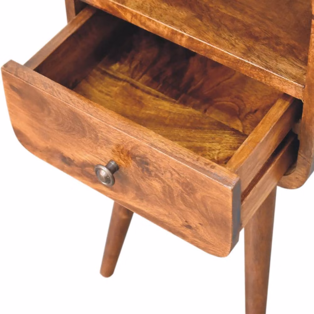 Wyld Haus Olbia Mini Bedside Table in Brown Mango Wood W/D/H: 30 x 30 x 55 cm – 5