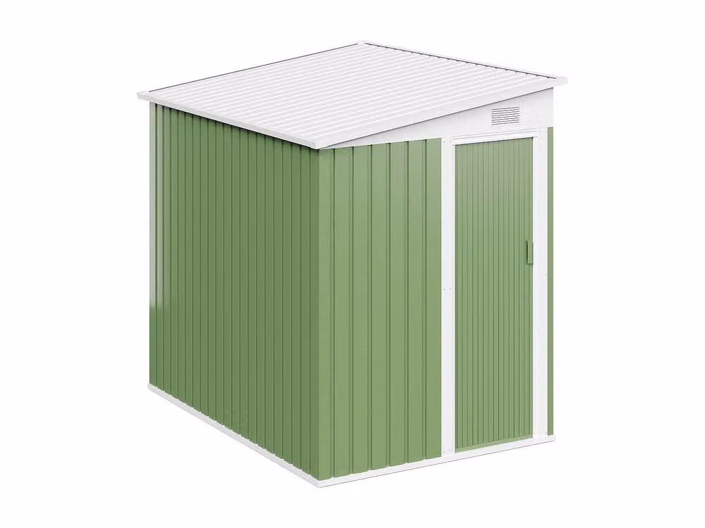 Daxton Lean-To Metal Garden Shed in Green, 3.15 m2, Galvanised Steel with Pent Roof and Single Door – 2