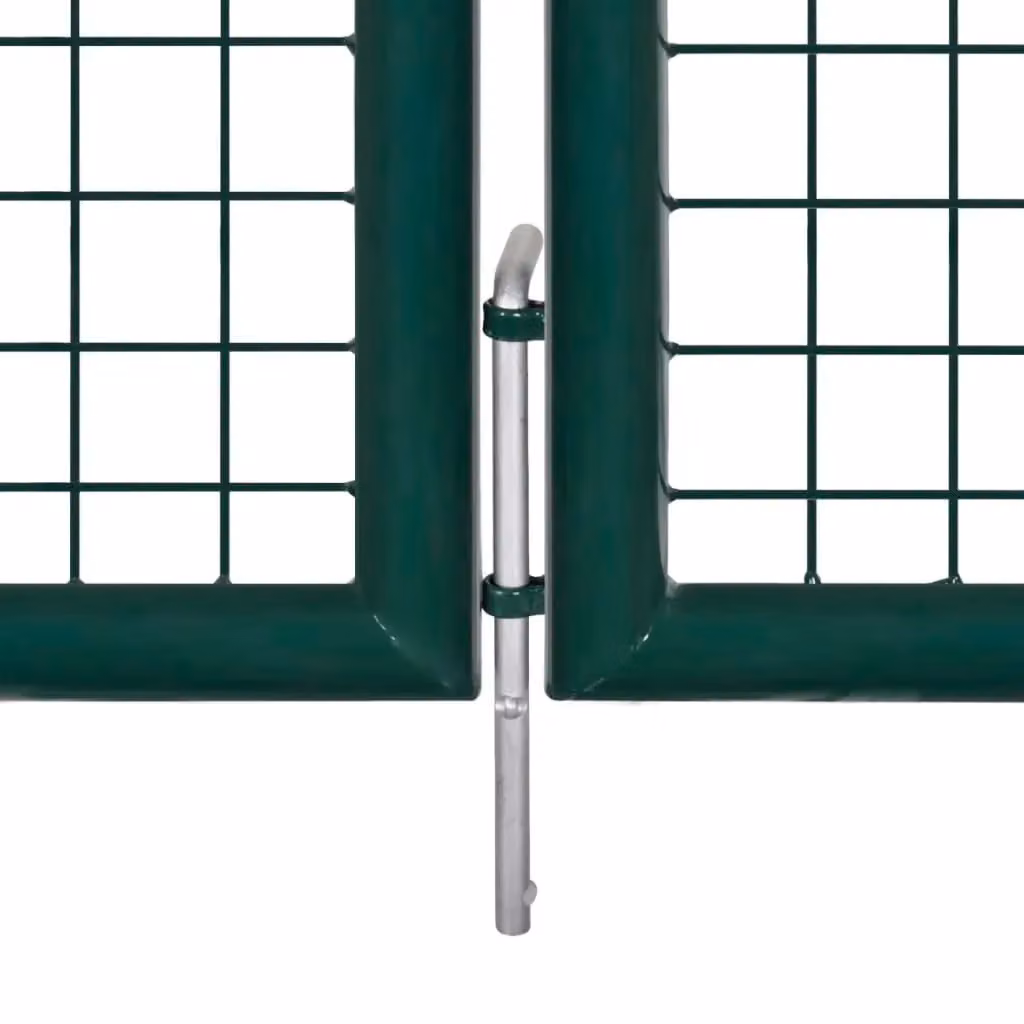 Berkfield Home Green Steel Swing Fence Gate W: 306 cm, H: 175 cm – 4