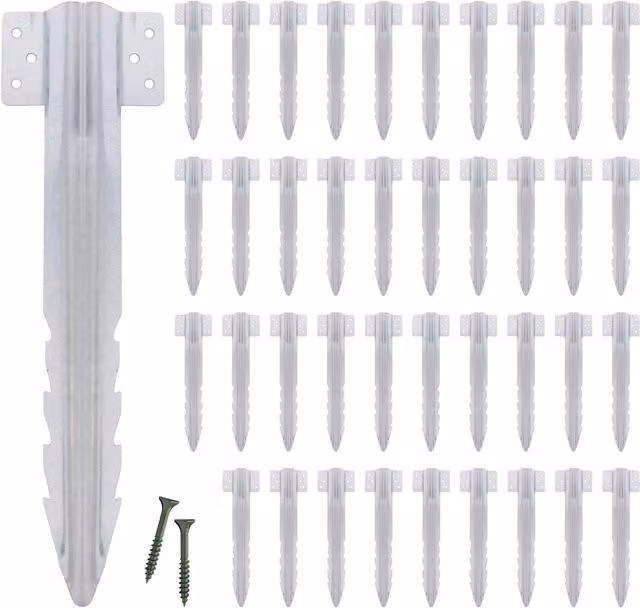 Harbour Housewares Set of 40 Galvanised Steel Angle Brackets in Silver