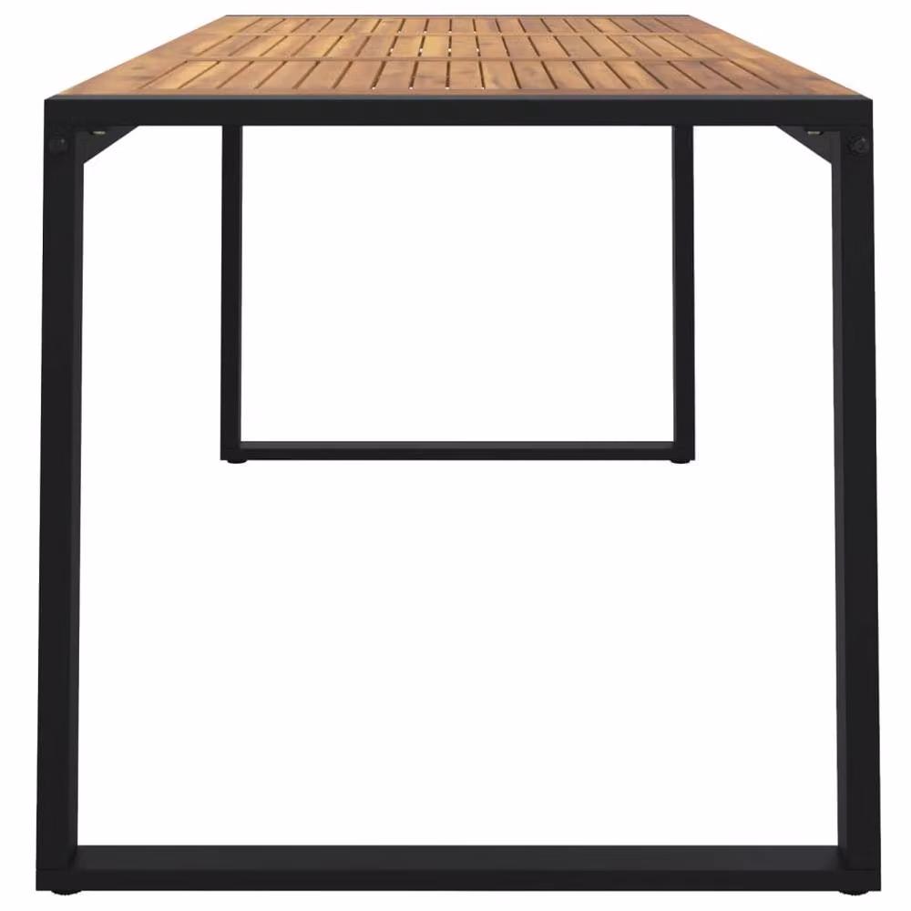 Berkfield Home Garden Table in Brown Solid Acacia Wood with U-shaped Legs, W/D/H: 160 x 80 x 75 cm – 2