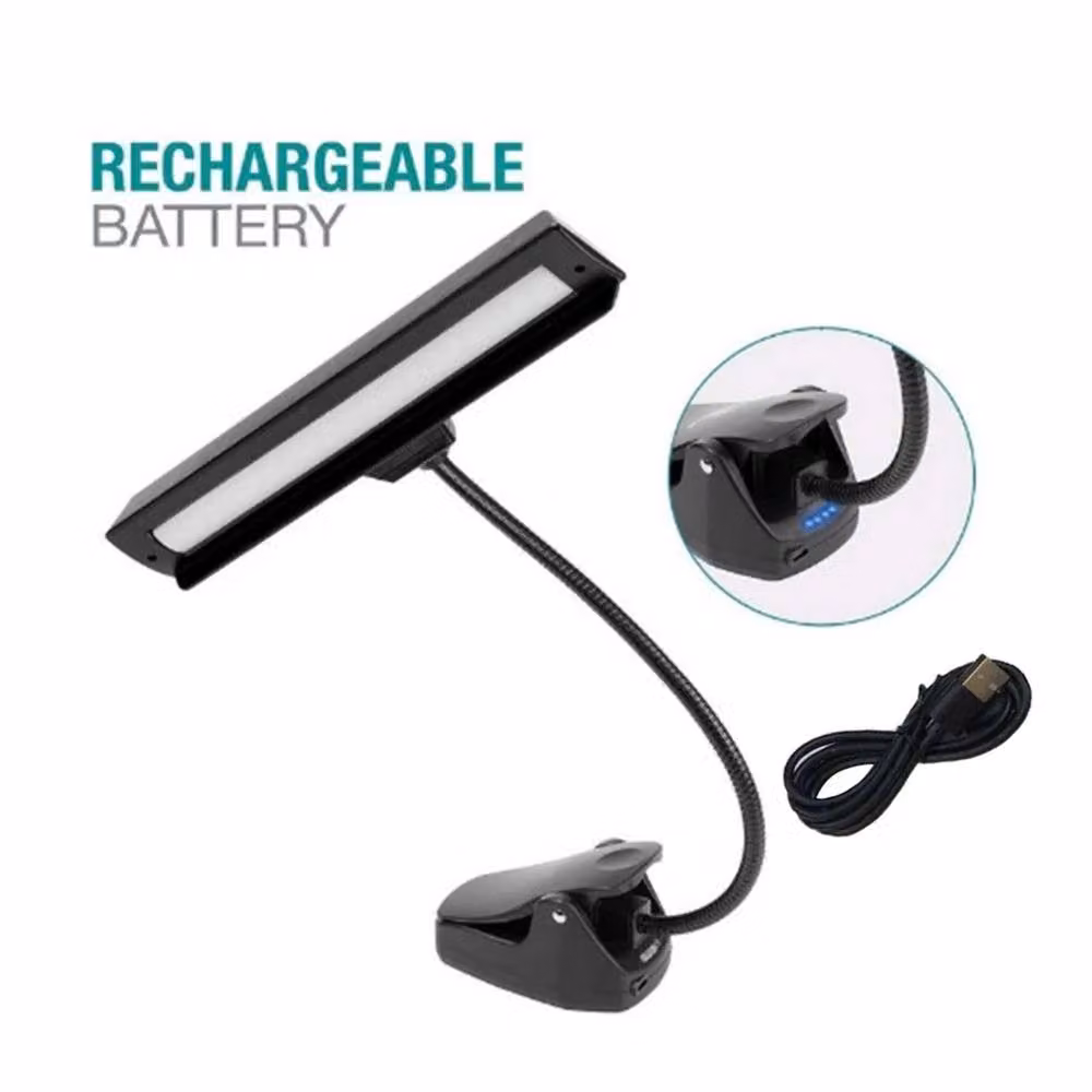 Nordara Rechargeable 19 LED Clip On Music Stand and Table Desk Lamp in Black – 2