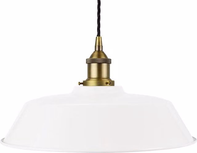 SE Home Chancery Pendant Light in White, Black and Matt Antique Brass
