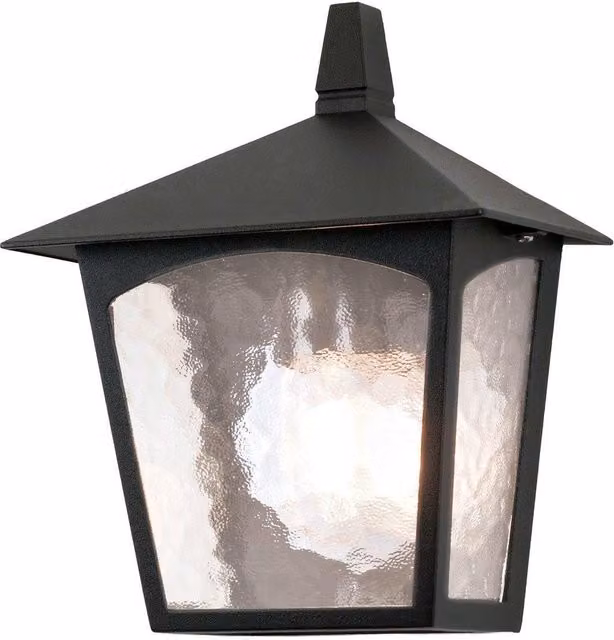 Netlighting York Black Outdoor Flush Ceiling Lantern with Transparent Glass and E27 Socket