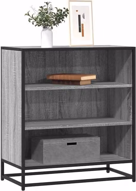 Berkfield Home Grey Sonoma Sideboard in Engineered Wood and Metal, W/D/H: 68 x 35 x 76 cm