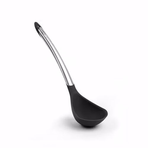 Cuisipro Silicone and Stainless Steel Ladle, Black, Length: 31 cm – 1