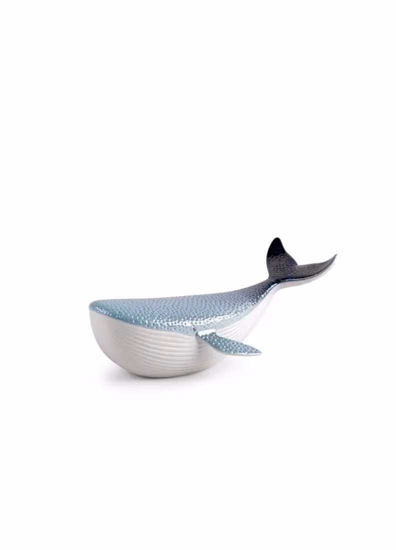 Lladró Little Whale Silver Porcelain Tabletop Figurine