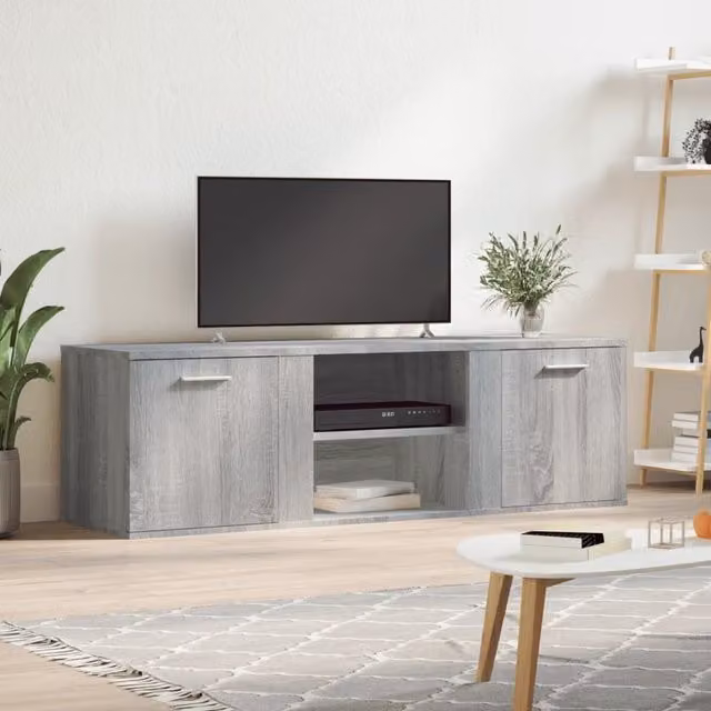 Berkfield Home Grey Sonoma TV Cabinet in Engineered Wood W/D/H: 120 x 34 x 37 cm – 1