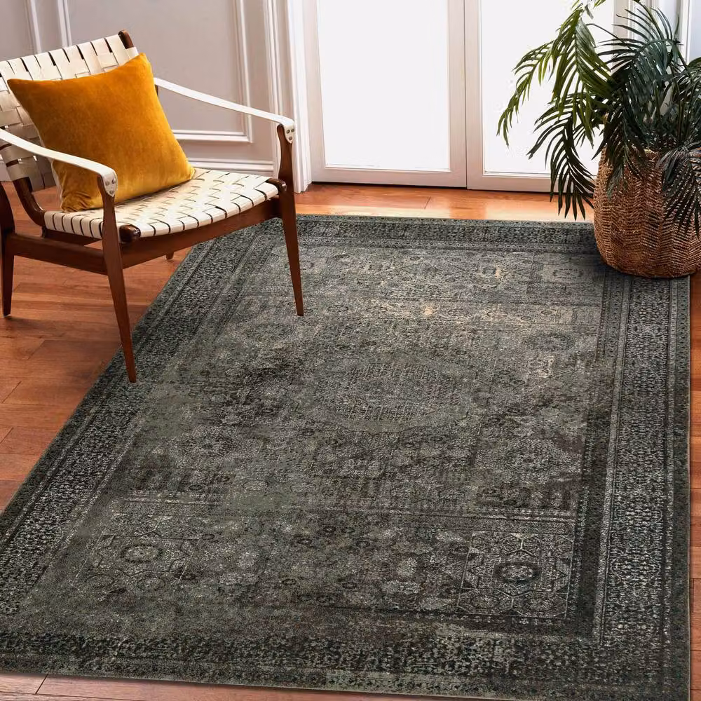 RugsX Wool Omega Vintage Rug in Green, W: 200 cm, D: 300 cm – 3