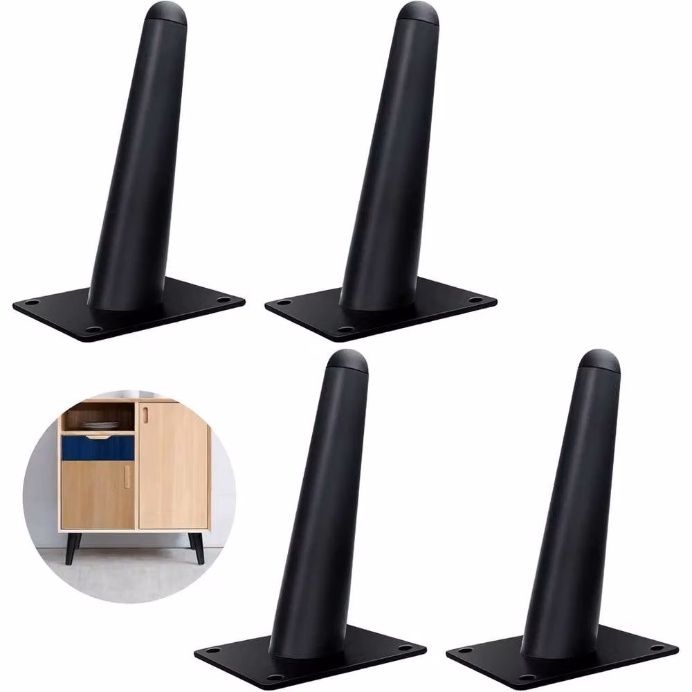 SPETLEK Oblique Metal Table Legs in Black, Height: 10 cm – 2