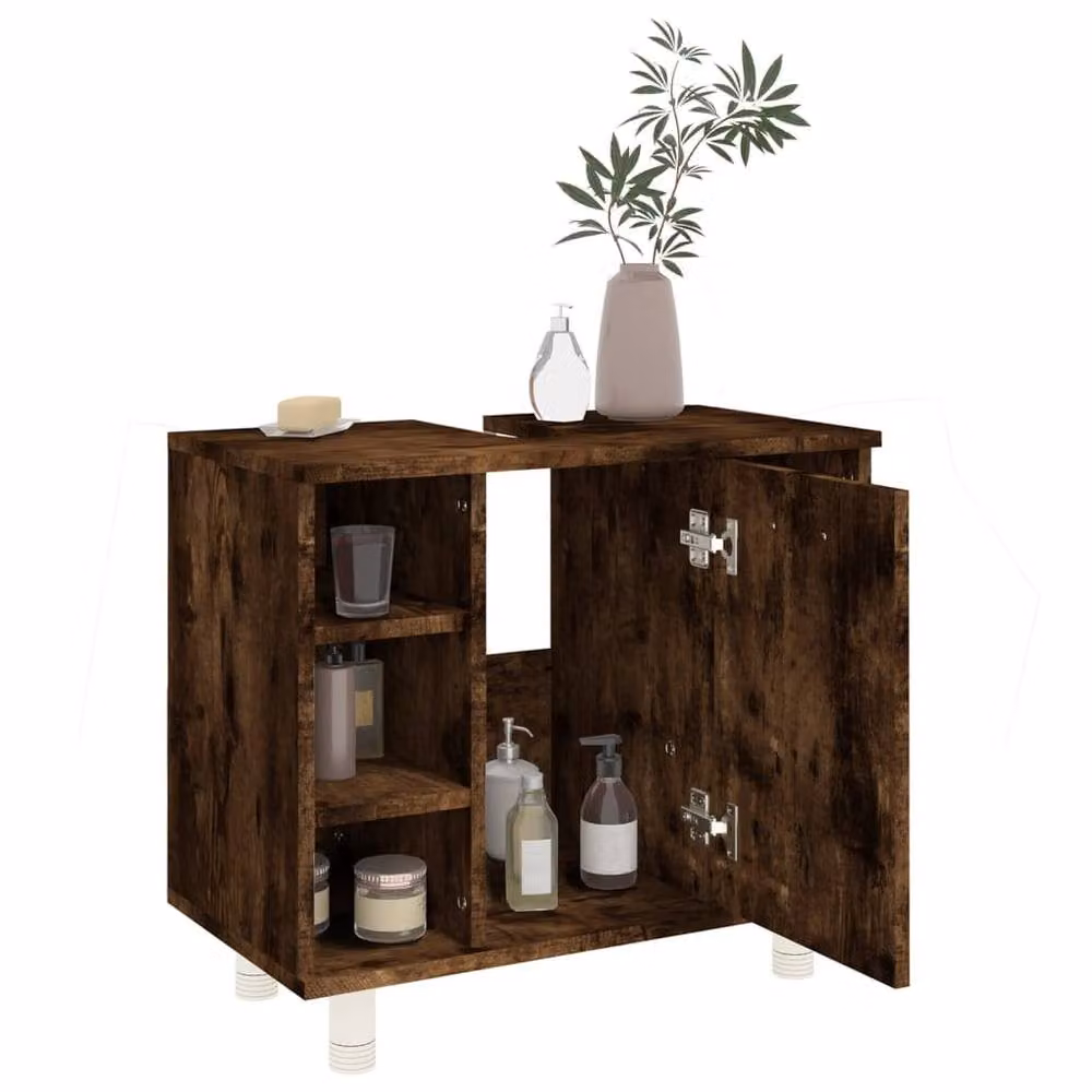 Berkfield Home Smoked Oak Bathroom Cabinet, Brown, W/D/H: 60 x 32 x 53.5 cm – 3