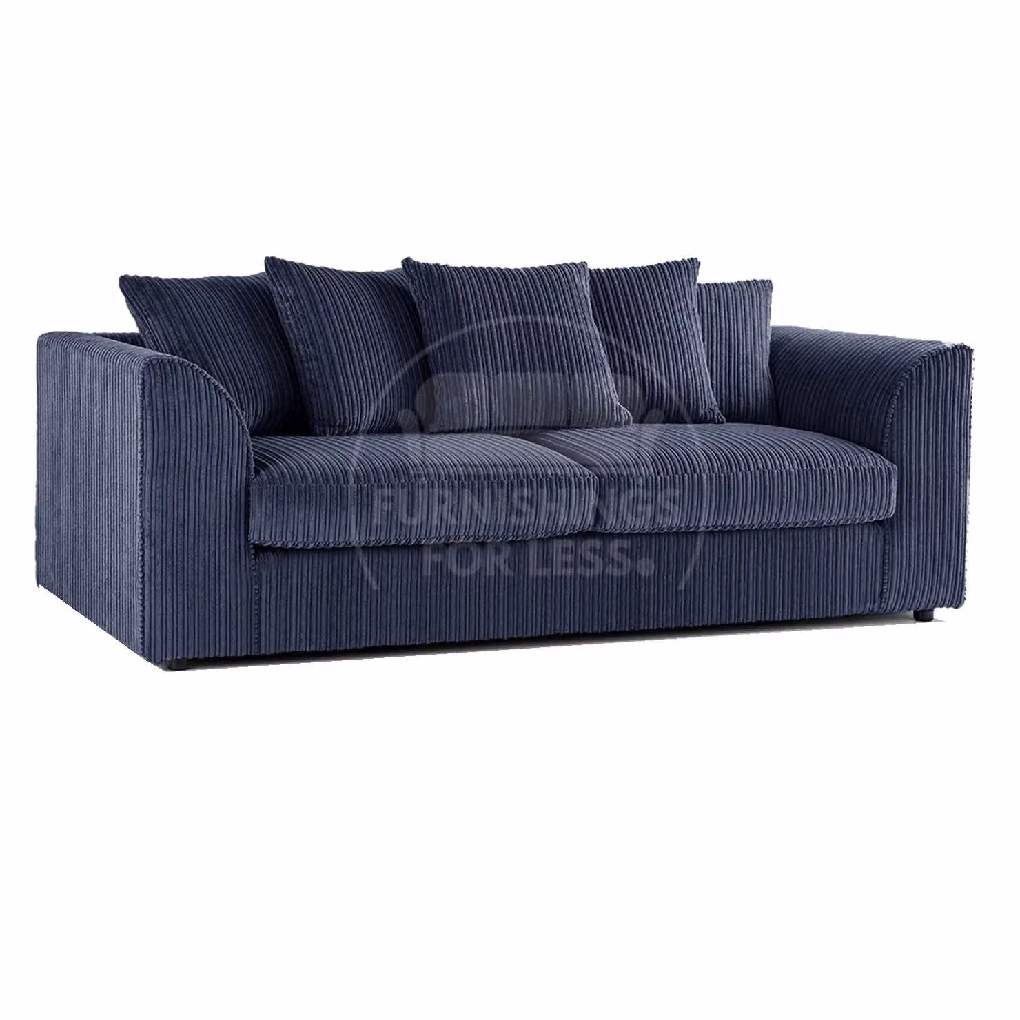 Furnishings For Less UK Luxor 3 Piece Fabric Sofa Suite in Navy Blue with Scatter Back Cushions – 2
