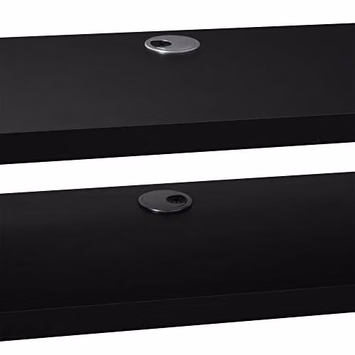 HOMCOM Minimalist Wall Mounted Floating TV Unit in Black and Grey Matt Finish – 6