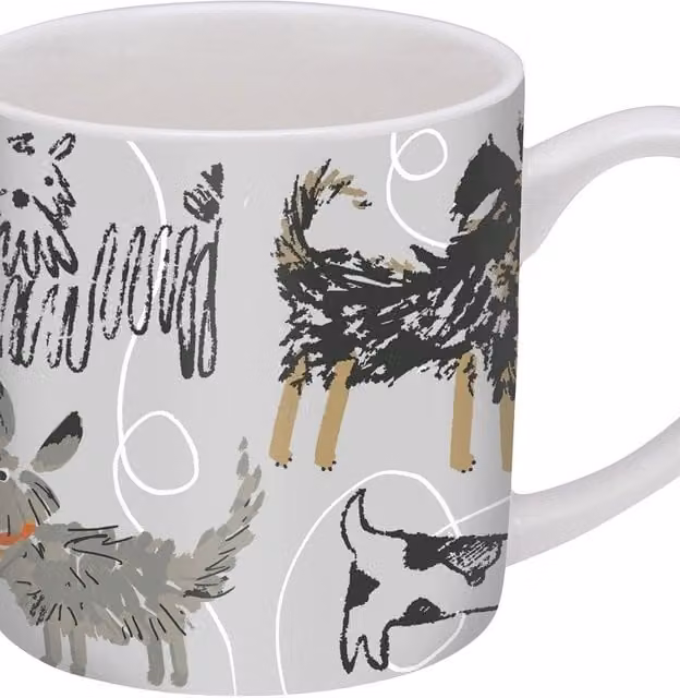 Ulster Weavers Dog Days Animal Print New Bone China Mug in Grey