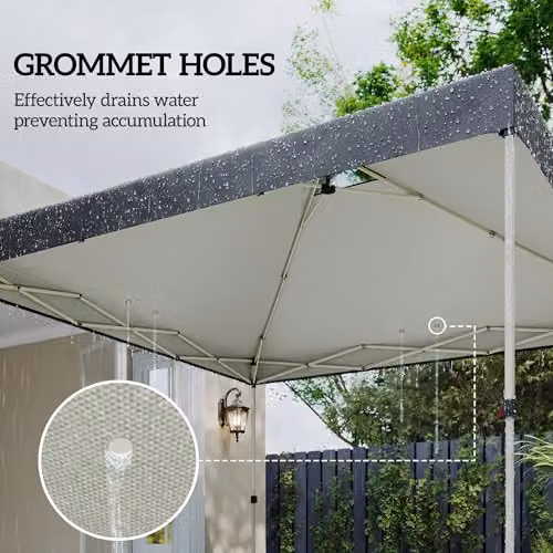 Outsunny Black Pop Up Gazebo Canopy Replacement Cover with UV50+ Protection, W x D: 3 x 3 m – 6
