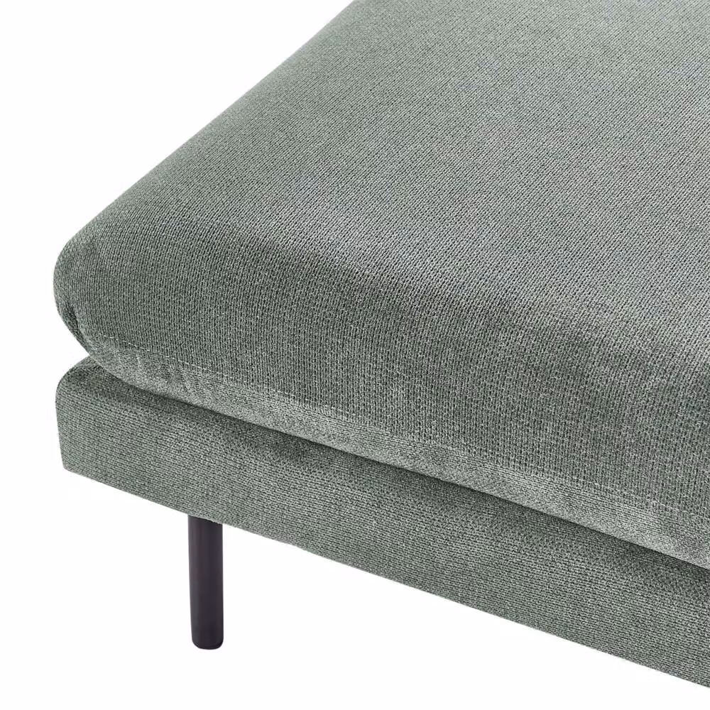 Wyld and Coco Green Chenille Pillow-Top Footstool with Silver Aluminium Legs – 3