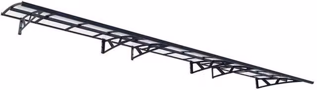 Palram Amsterdam Door Awning Canopy 6690 in Grey and Transparent Polycarbonate with Galvanised Steel, Length: 670.5 cm – 1