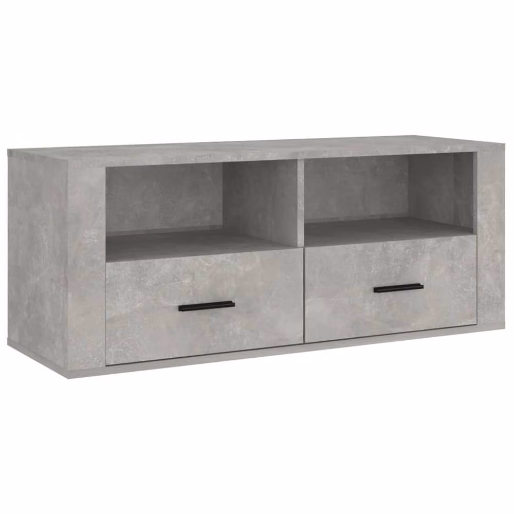 Berkfield Home Modern TV Cabinet in Concrete Grey, W/D/H: 100 x 35 x 40 cm – 2