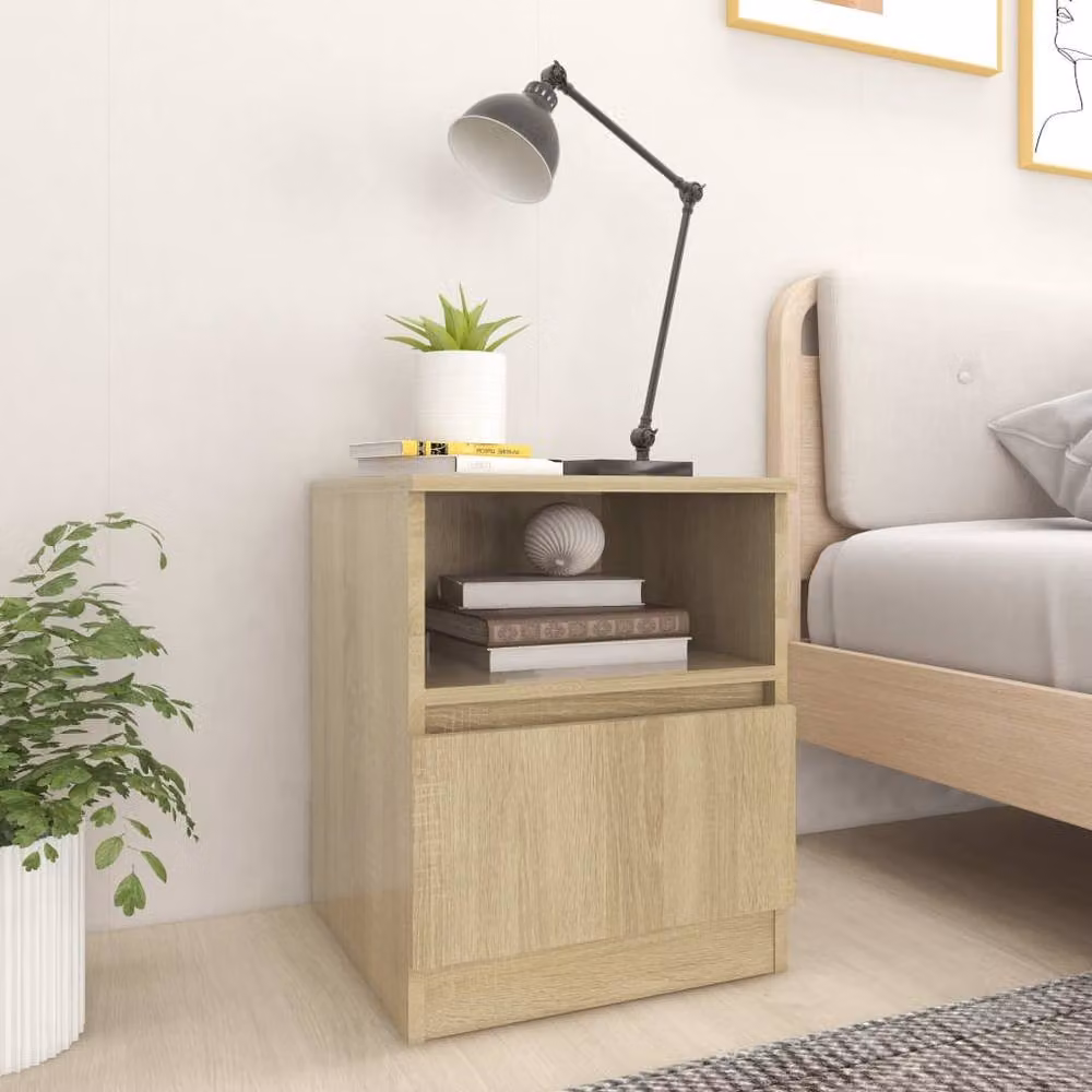 Berkfield Home Set of 2 Bedside Cabinets in Sonoma Oak, W/D/H: 40 x 40 x 50 cm – 2