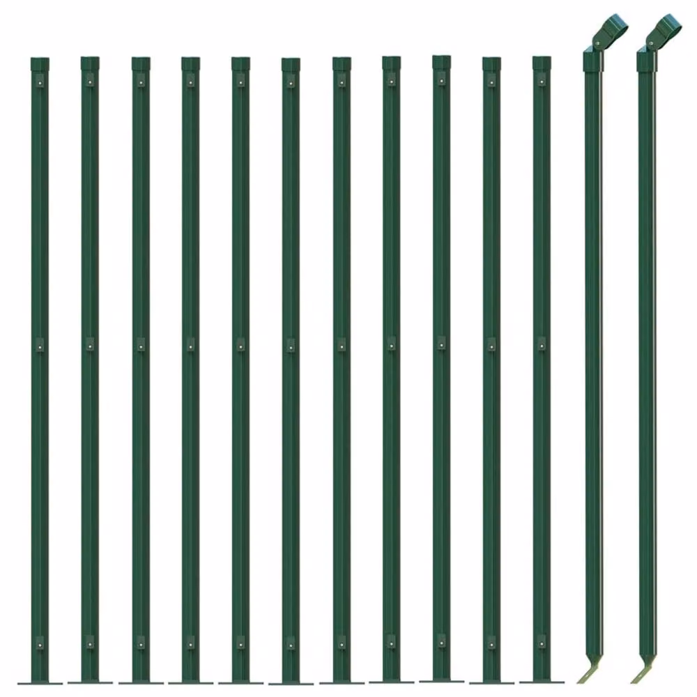 Berkfield Home Green PVC-Coated Steel Chain Link Fence with Flange, W: 1 m, L: 25 m – 2