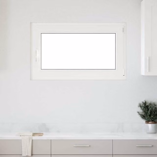 Berkfield Home RISOR White Tilt and Turn Basement Window, W: 100 cm, H: 50 cm, DIN Right