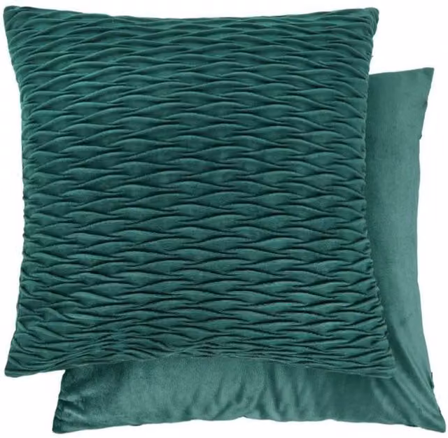 New Edge Blinds Millie Collection Soft Velvet Square Cushion Cover in Green, W/D/H: 43 x 43 x 43 cm