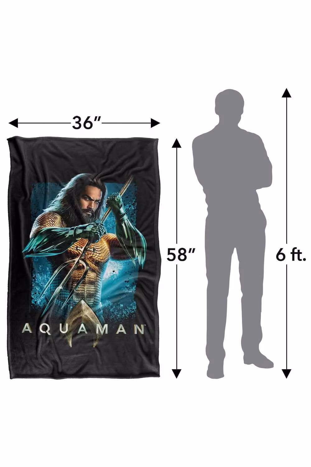 LOGOVISION Aquaman Movie Trident Silky Touch Super Soft Fleece Throw Blanket, Multicolour, W: 127 cm x L: 152.4 cm – 8