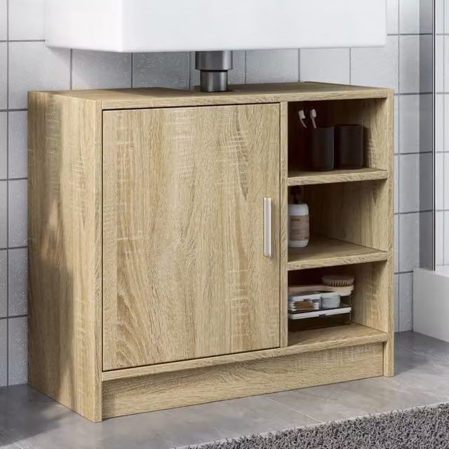Berkfield Home Sonoma Oak Sink Cabinet, Brown, W/D/H: 63 x 29 x 55 cm – 1
