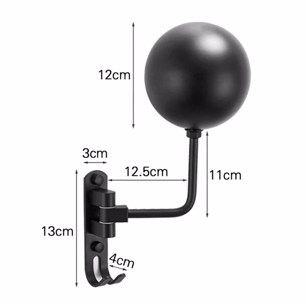 Nordara Black Wall Mounted Rotating Motorcycle Helmet Rack Holder with 180 Degree Display Hook – 2