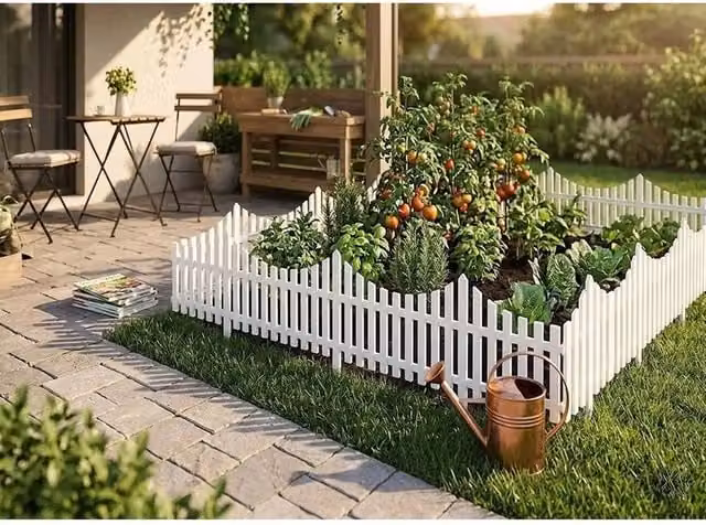 EONLION White Plastic Lawn Border Edge Fence, 10 Pack, 100 cm – 1