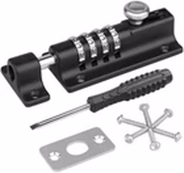 EONLION 4 Digit Keyless Combination Slide Lock Bolt for Garden Gates and Sheds, Black Stainless Steel