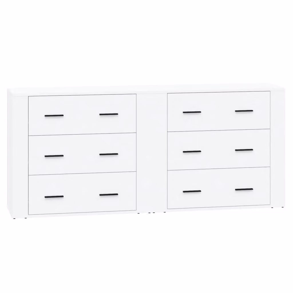 Berkfield Home Set of 2 White Matt MDF Wall Mounted Sideboards – 2