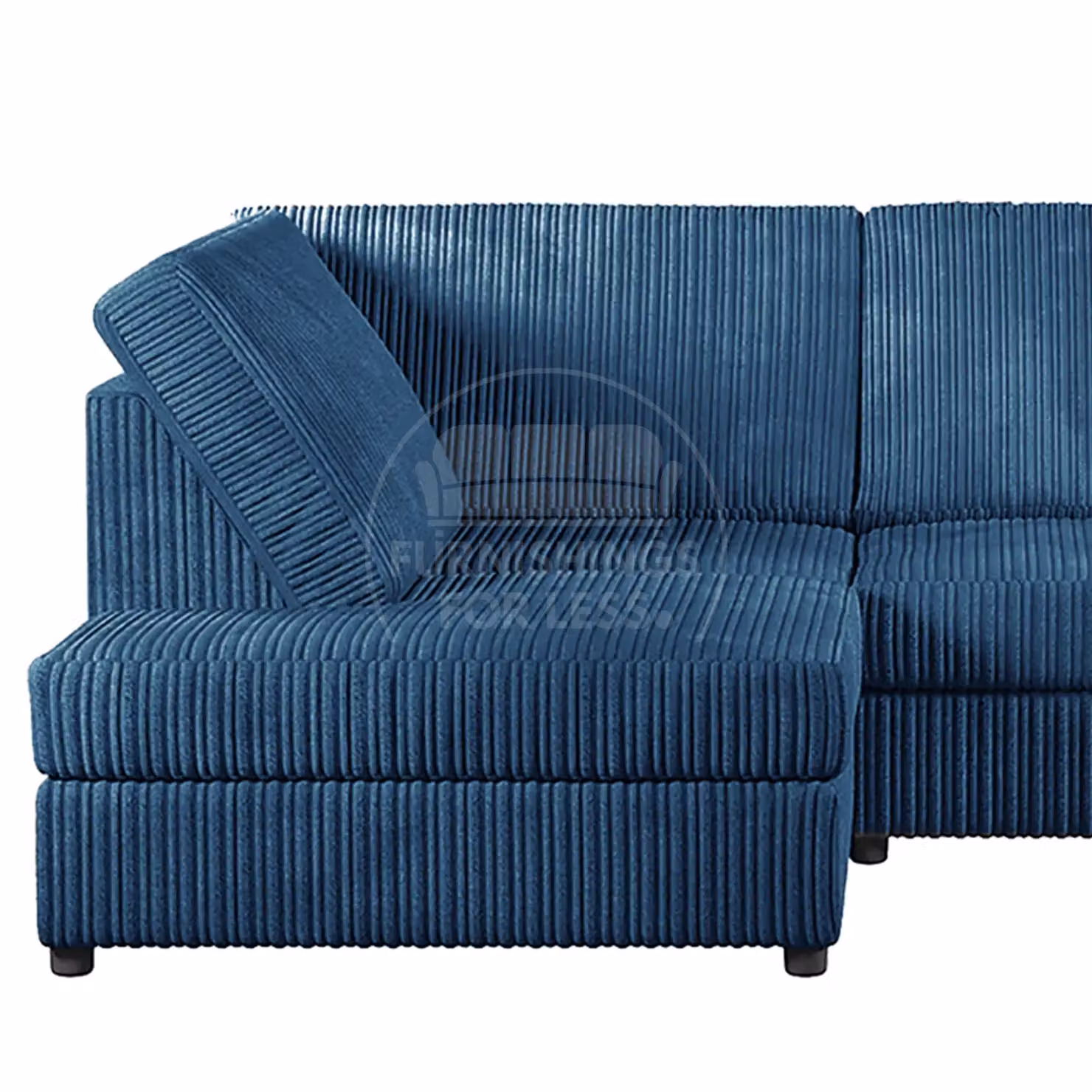 Furnishings For Less UK Luxor 4 Seater L-Shape Corner Sofa, Left Hand Facing, Blue Jumbo Cord – 2